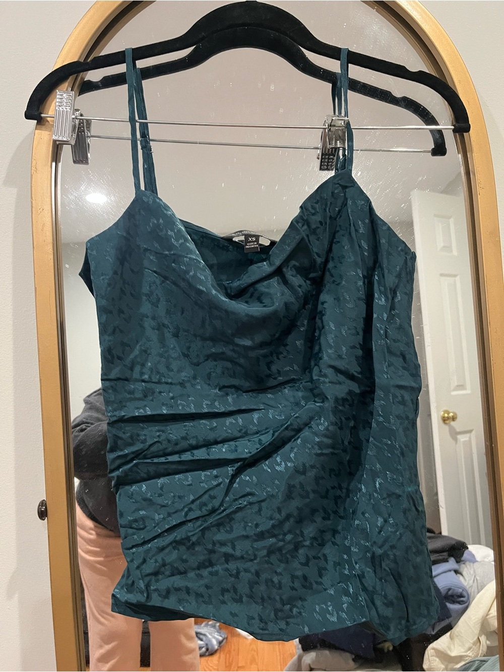 Banana Republic Teal Jacquard Cowl Neck Camisole (size XS) OPEN TO TRADE!